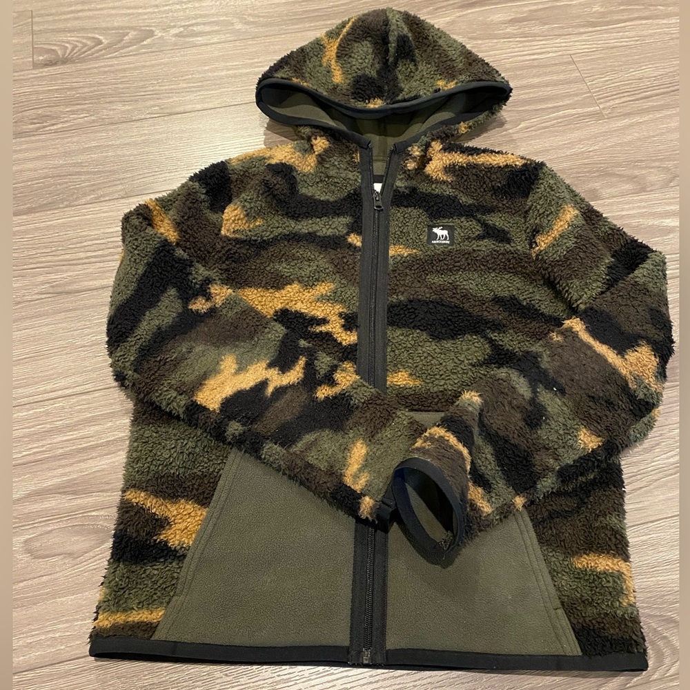 A&F kids Sherpa full zip icon jacket 13/14